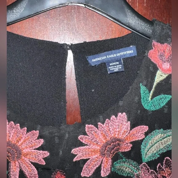 American Eagle Outfitters Floral Long Sleeve Blouse Women’s Medium - Picture 3 of 5